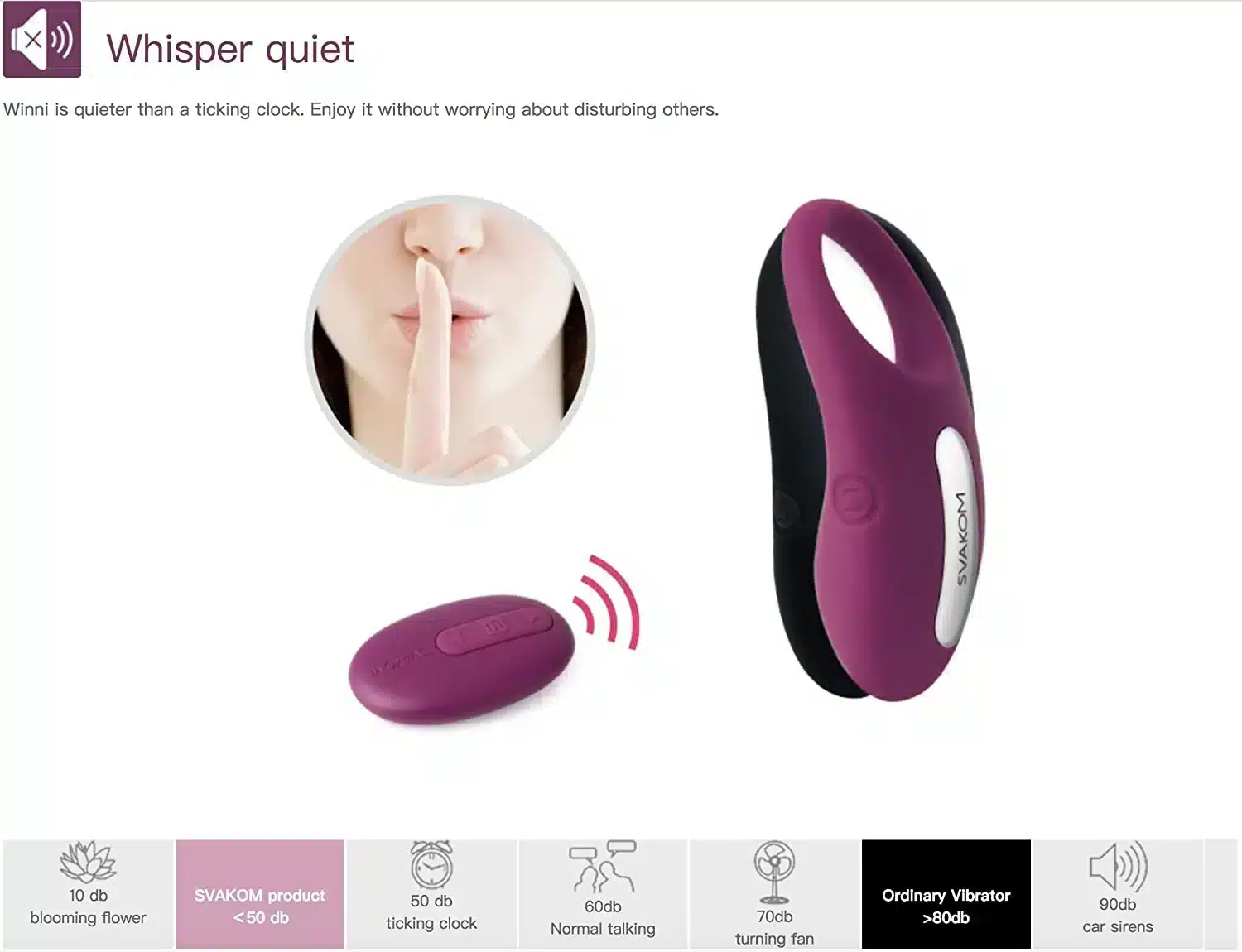 Vòng rung Svakom Wini điều khiển từ xa gai mềm kích thích cực khoái