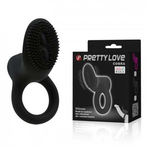 Vòng rung Pretty Love Cobra gai mềm mát xa âm vật nhũ hoa 