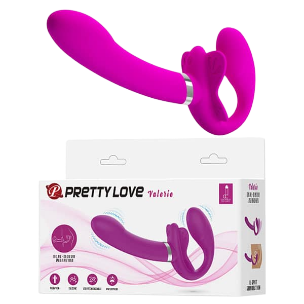 Dương vật giả 2 đầu PrettyLove Valerie rung đa chế độ cho les sướng 