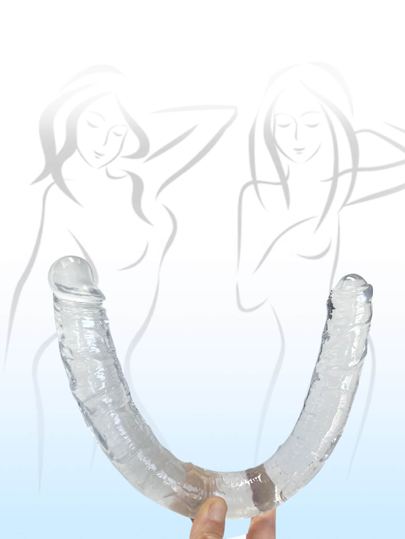 Dương Vật Giả 2 Đầu Silicon Mềm Mại Trong Suốt 40cm Giá Tốt