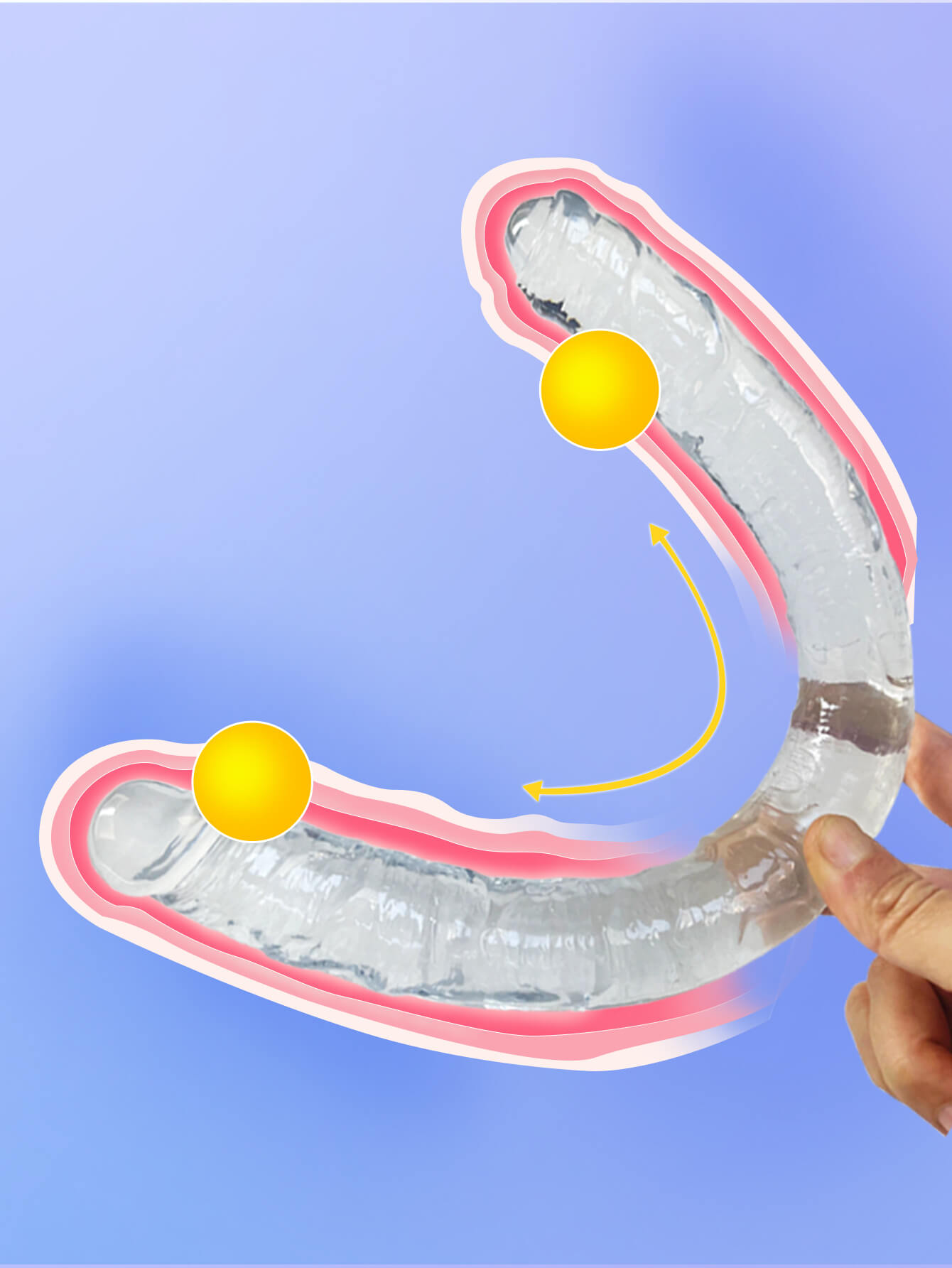 Dương Vật Giả 2 Đầu Silicon Mềm Mại Trong Suốt 40cm Giá Tốt