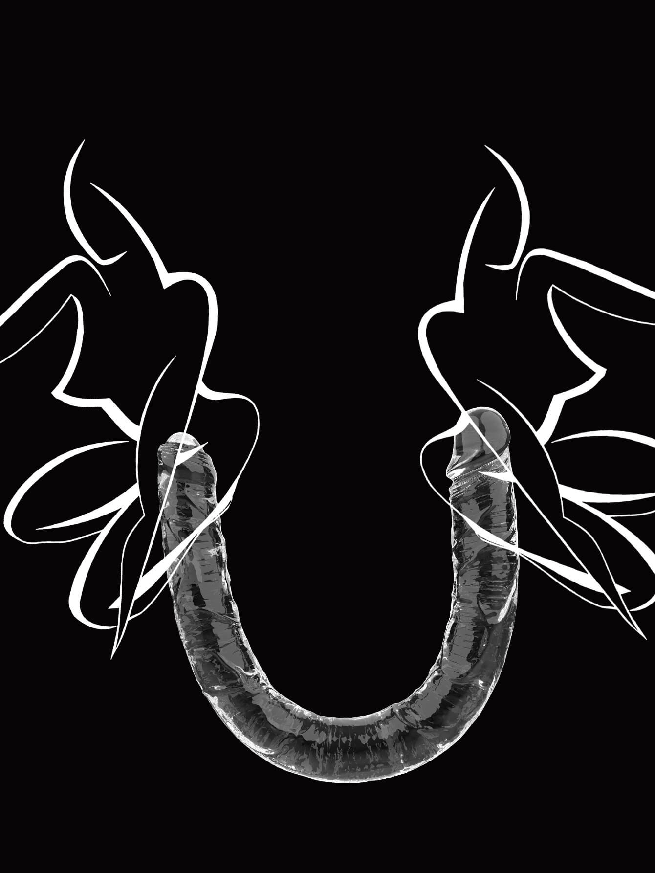 Dương Vật Giả 2 Đầu Silicon Mềm Mại Trong Suốt 40cm Giá Tốt