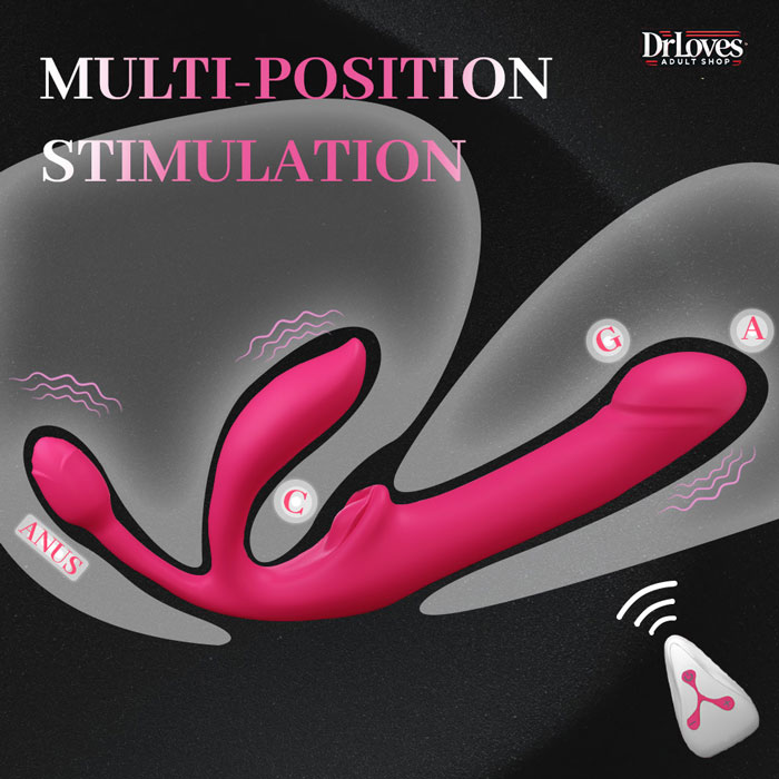 Dương vật giả Wild Lily 3in1 rung thụt remote điều khiển từ xa