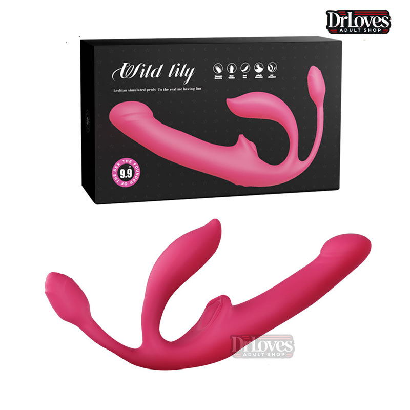 Dương vật giả Wild Lily 3in1 rung thụt remote điều khiển từ xa 4 động cơ 