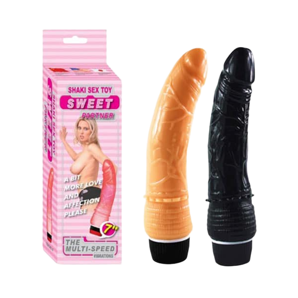 Dương Vật Giả Cầm Tay Shaki Sweet Màu Da Cong 2 Pin Rung