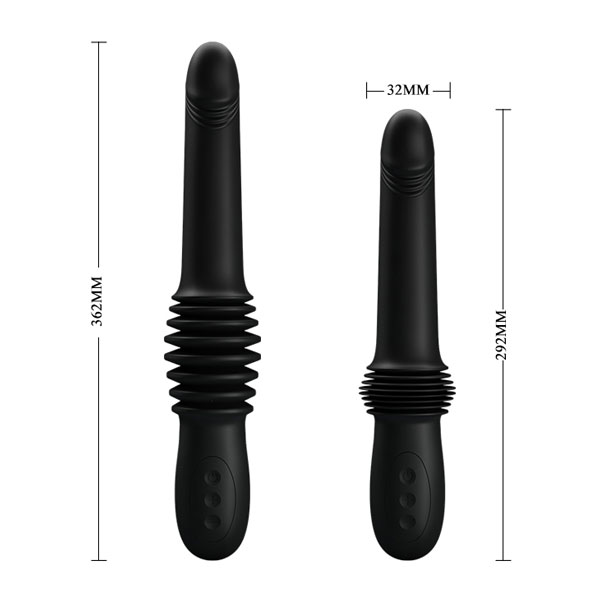 PrettyLove Pazuzu Powerful Rumble Thrusting Dildo with Strong Vibes