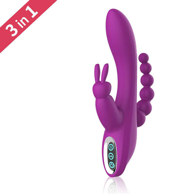 Dương vật giả 3in1 rung điểm G hậu môn sạc pin chống nước 
