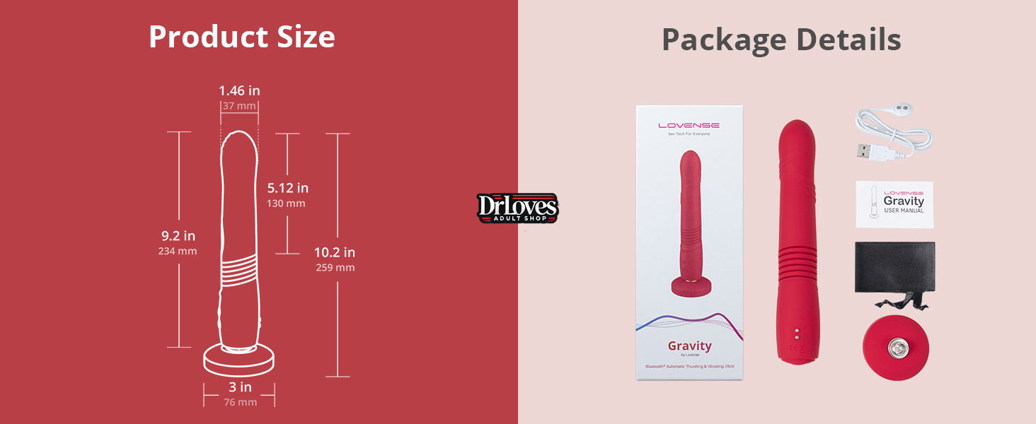 Dương Vật Giả Lovense Gravity Rung Thụt Kết Nối App Cao Cấp