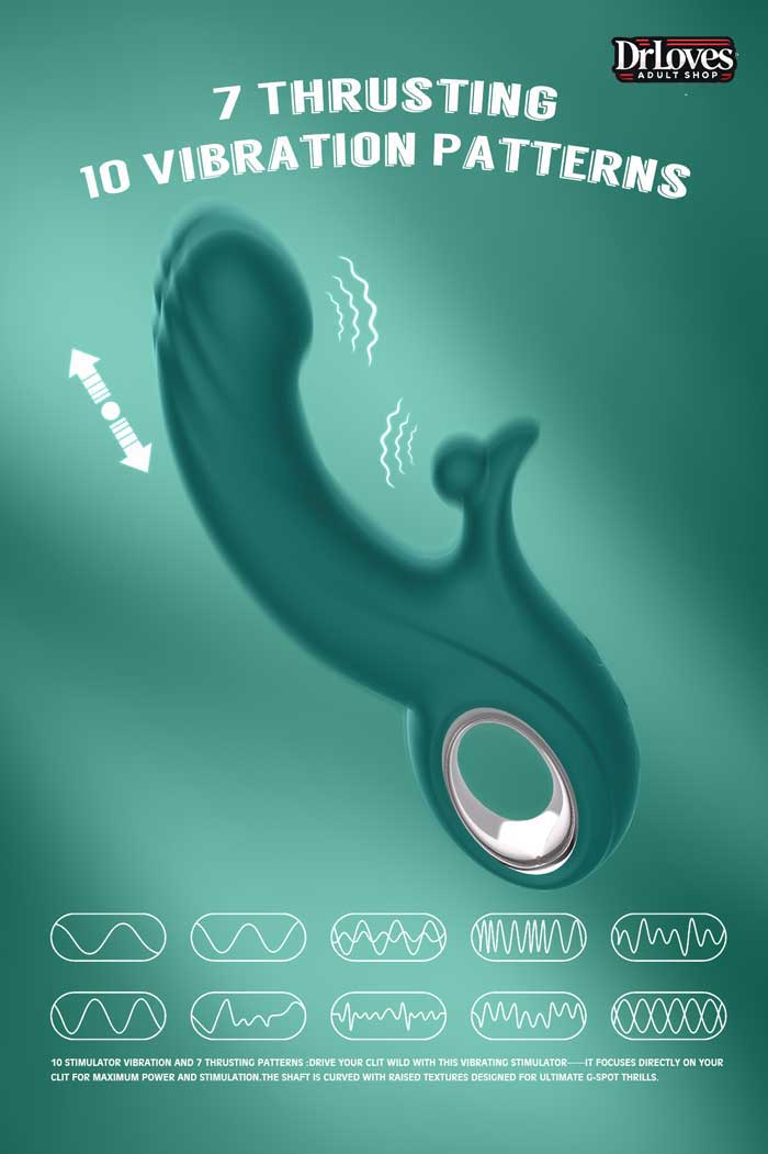 Dương vật giả Kissen Raider 3in1 rung thụt 10 chế độ, chống nước