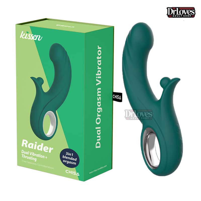 Dương vật giả Kissen Raider 3in1 rung thụt tạo nhiệt ấm như thật cao cấp 