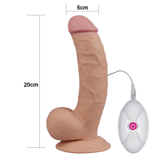 Dương Vật Giả Lovetoy 8.5 inch Mềm Dẻo Rung Tê Tán 100%