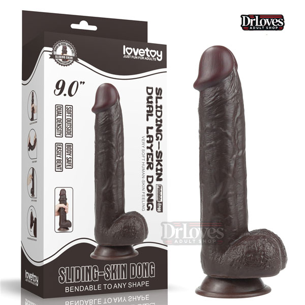 Dương vật giả gắn tường Lovetoy 2 da 9 inch mềm mại chân thật 