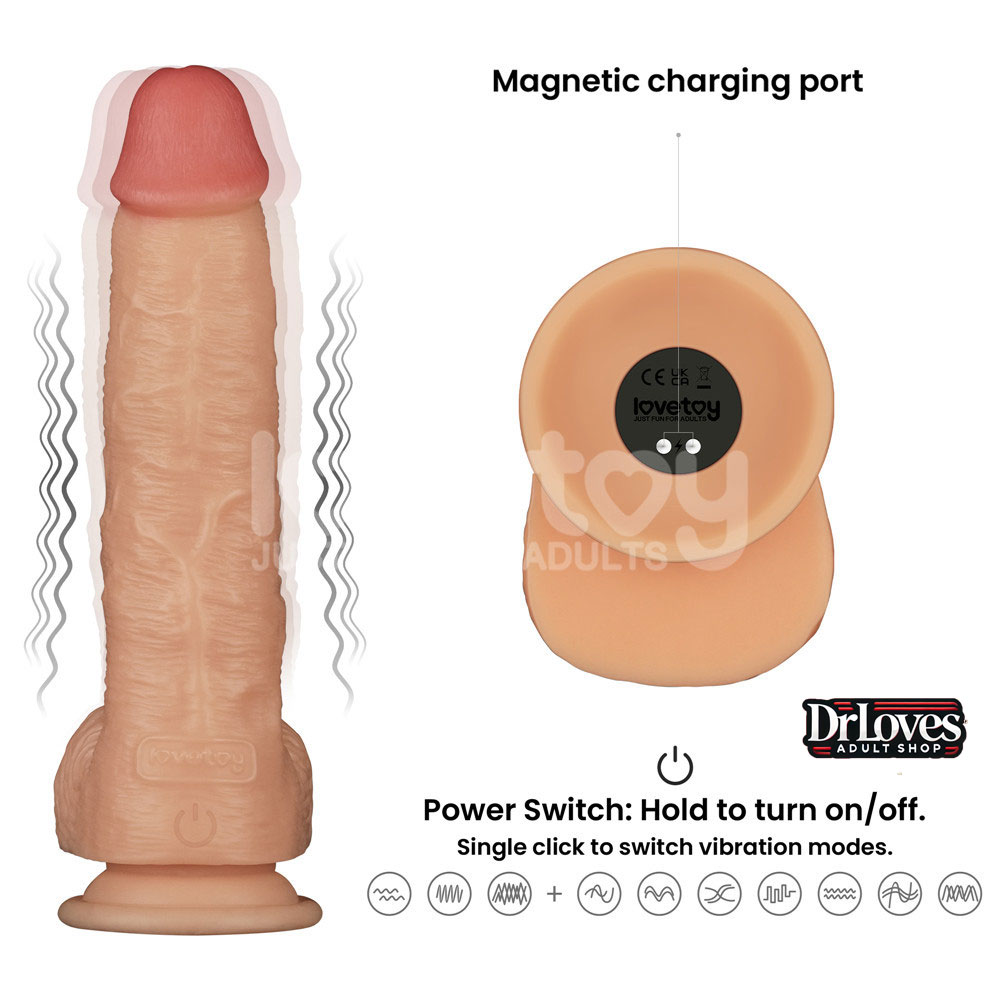 Dương Vật Giả Lovetoy 9.5 Inch Rung Mạnh, Thiết Kế Giống Thật Tận G