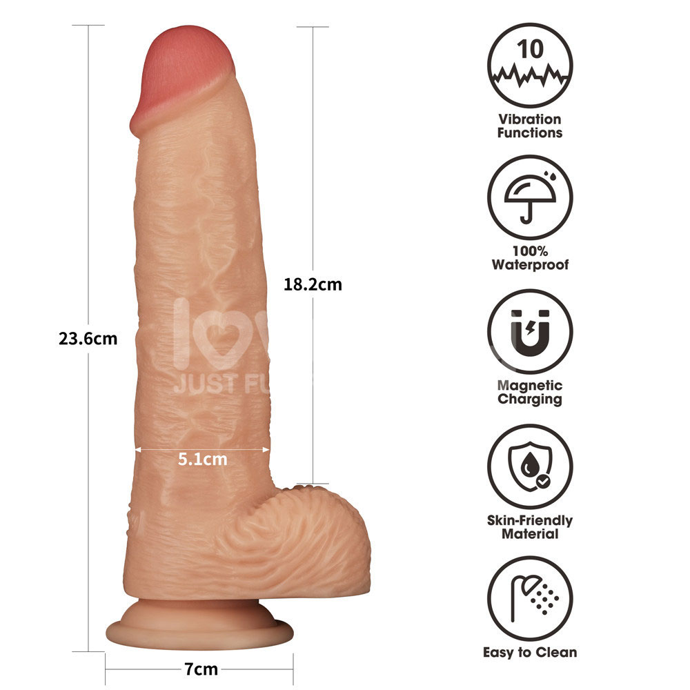 Dương Vật Giả Lovetoy 9.5 Inch Rung Mạnh, Thiết Kế Giống Thật Tận G