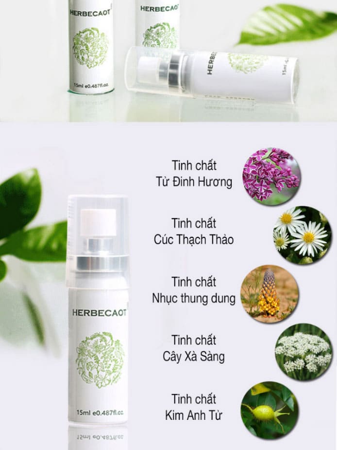 Herbecaot Đài Loan 15ml Xịt Kéo Dài Thời Gian Tình Dục Hiệu Quả