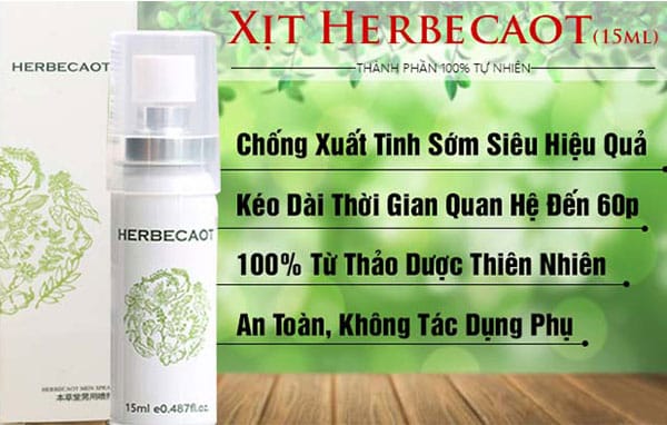 Herbecaot Đài Loan 15ml Xịt Kéo Dài Thời Gian Tình Dục Hiệu Quả