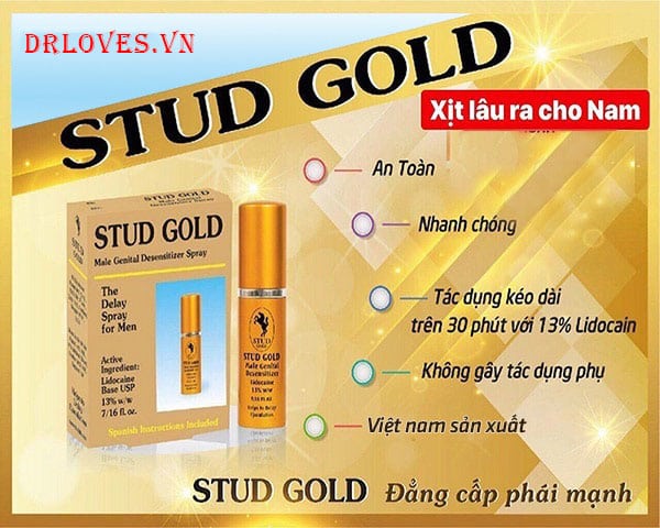 Chai xịt Stud Gold Mỹ kéo dài thời gian quan hệ chống xuất tinh nhanh