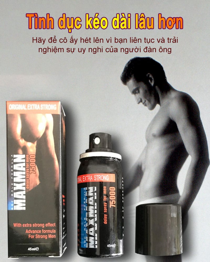 Maxman 75000 Đức xịt chống xuất tinh sớm hiệu quả kéo dài quan hệ