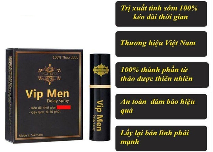 Chai xịt Vip Men kéo dài thời gian chính hãng Việt Nam chống xuất tinh sớm