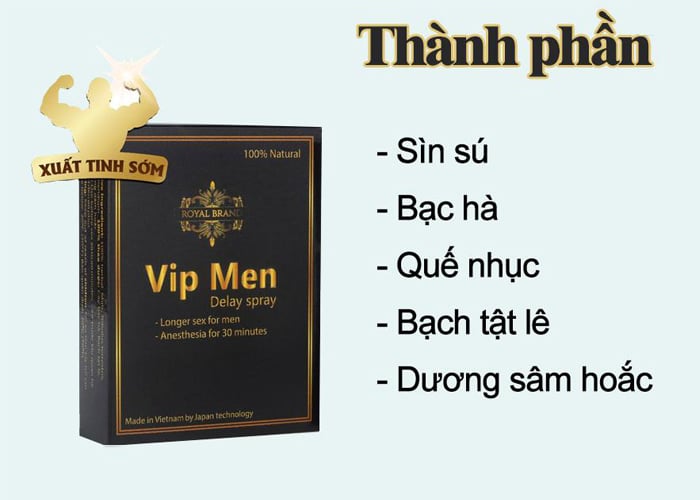 Chai xịt Vip Men kéo dài thời gian chính hãng Việt Nam chống xuất tinh sớm