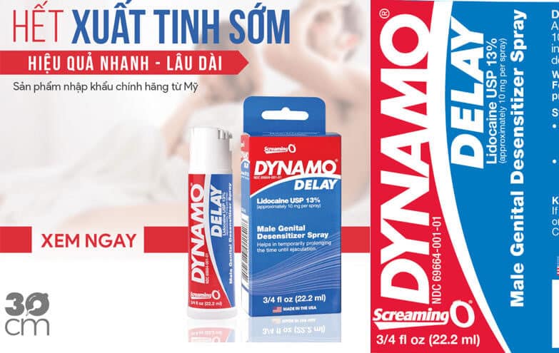 Xịt kéo dài Dynamo Delay Mỹ chai 22ml, chóng xuất tinh nhanh