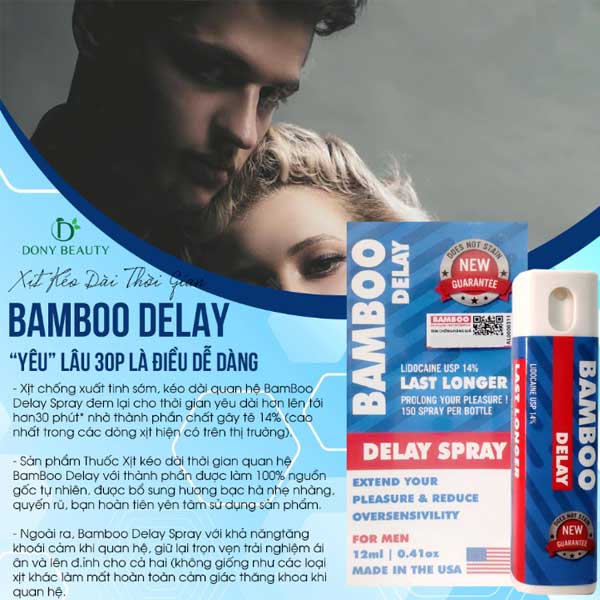 Xịt Chống Xuất Tinh Sớm Bamboo Delay USA 12ml Hiệu Quả Mạnh