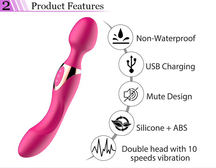 Chày rung Richino Mini 2 đầu rung mạnh mẽ 10 chế độ chống nước Nhật