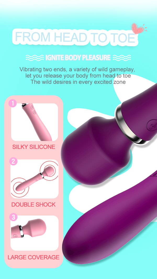 Chày Rung LILO 2 Đầu 10 Chế Độ, Massage Mạnh Mẽ, Sạc Pin