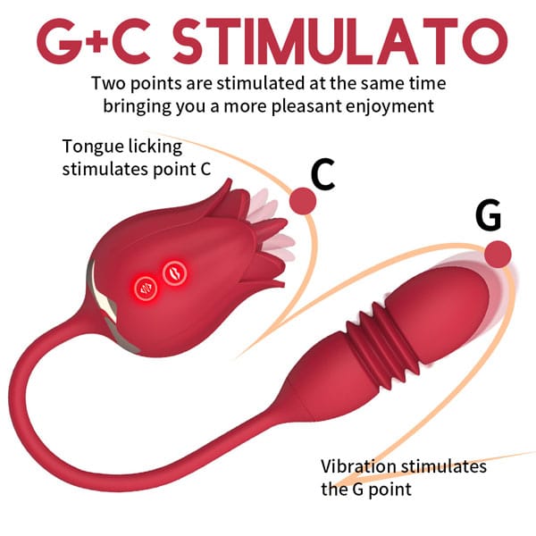 Trứng rung 2 đầu liếm sâu Bông Hồng cao cấp kích thích điểm G