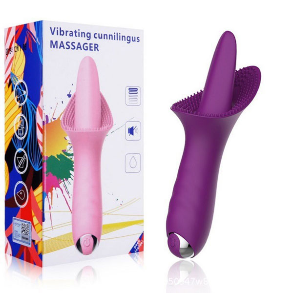 Vibrating Tongue Massager Soft Spikes 10 Modes G Spot