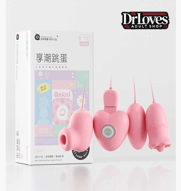 Trứng rung Anki 3in1 rung hút liếm đa điểm chế độ mạnh pin sạc êm ái 