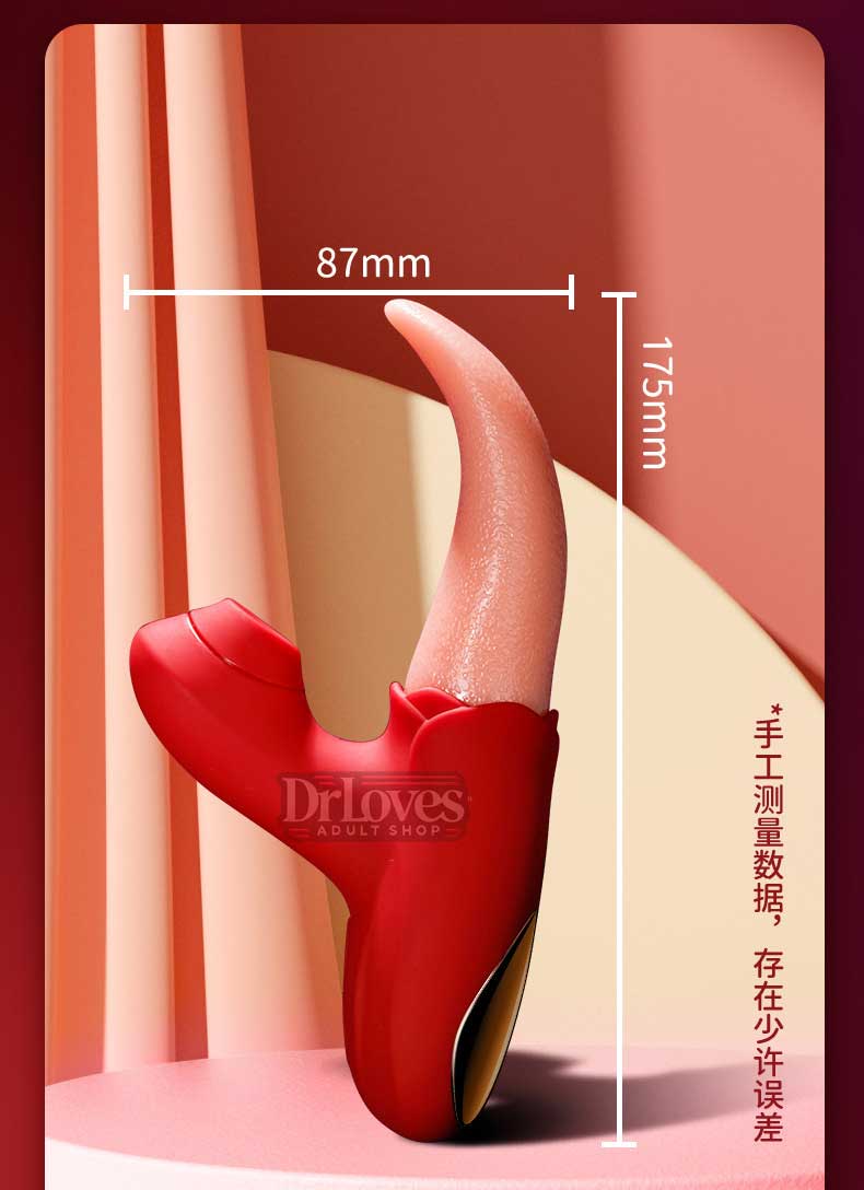 Lưỡi liếm âm đạo bông hồng 2in1 rung liếm hút kích thích