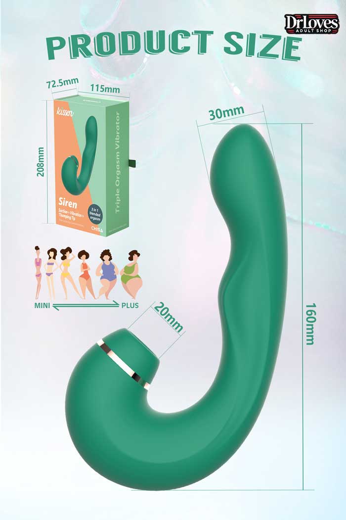 Máy Rung Kissen Siren 3in1 Rung Thụt Hút 10 Chế Độ Cao Cấp