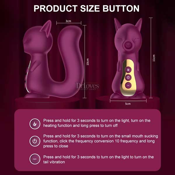 Máy rung âm đạo con chồn 10 chế độ rung hút nhiệt tăng khoái cảm nữ giới