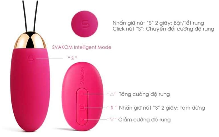 Trứng Rung Svacom Elva Điều Khiển Từ Xa Sạc Điện Rung Mạnh