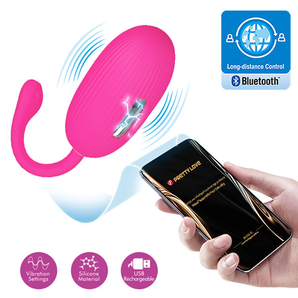 Trứng rung PrettyLove Doreen điều khiển app 12 chế độ rung xung điện êm ái