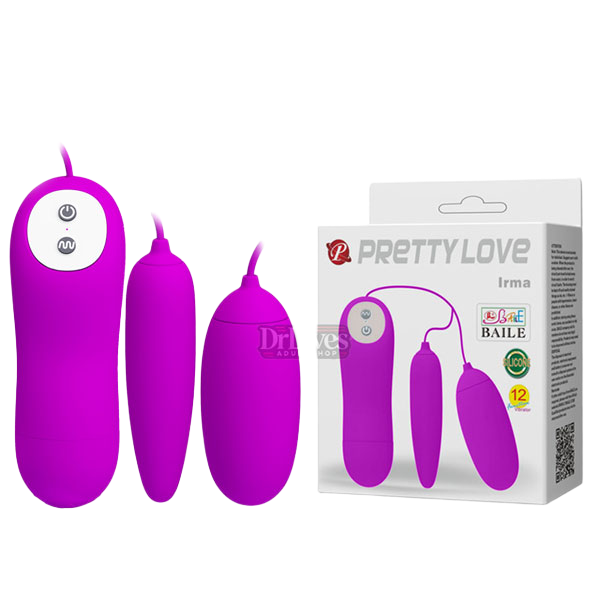 Trứng Rung PrettyLove Irma 2 Đầu 12 Chế Độ Rung