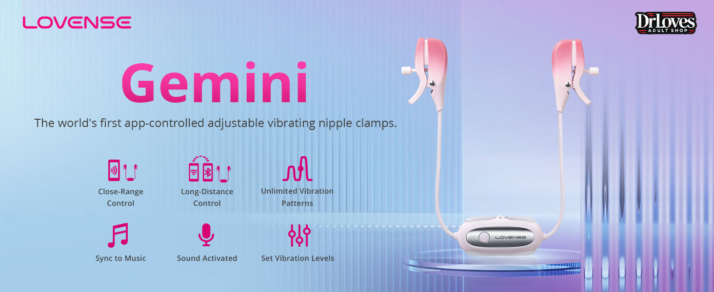 Lovense Gemini Pinching Nipple Vibrator App Controlled