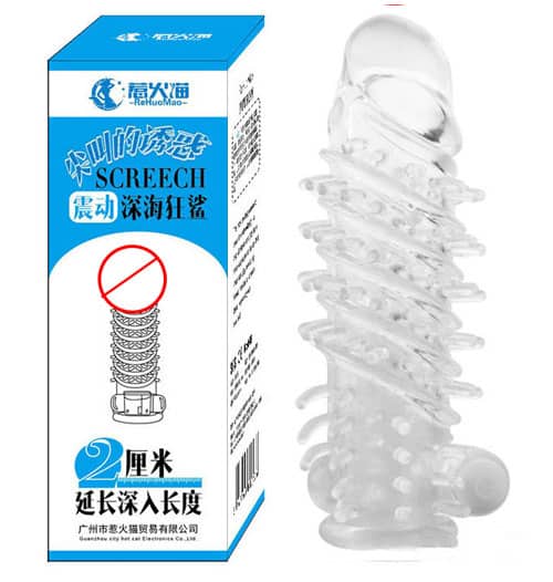 Bao Cao Su Don Den Screech Rung Manh Gân Gai Xoắn Toàn Thân Kích Thích