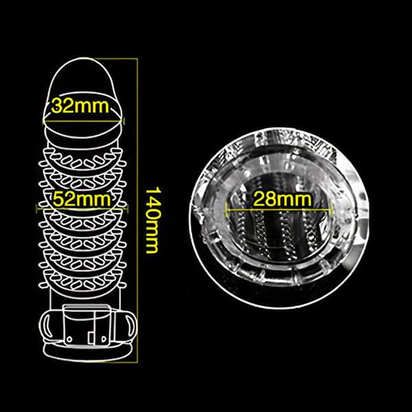 Bao Cao Su Don Den Screech Rung Manh Gân Gai Xoắn Toàn Thân Kích Thích
