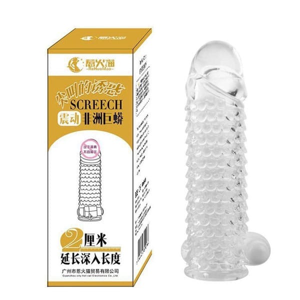 Bao Cao Su Đôn Dên SCREECH Vảy Cá Có Rung Gân Nổi Cực Khoái 
