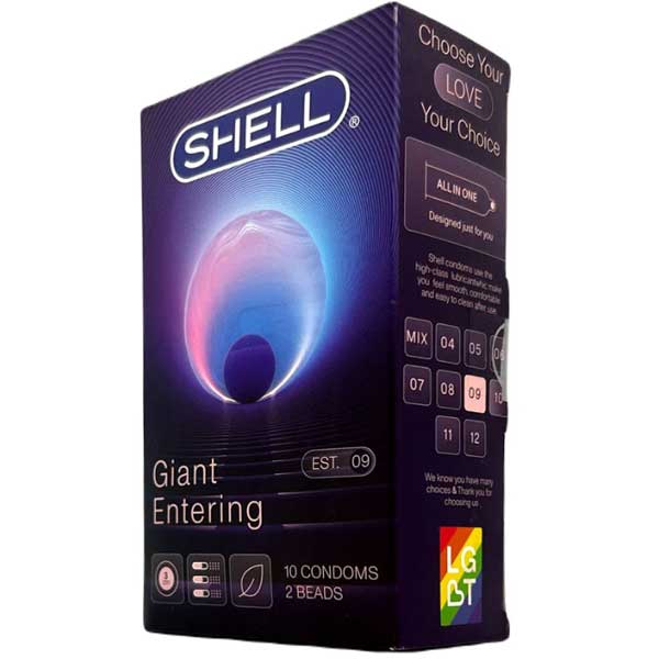 Bao cao su Shell Giant gai bi 2 tăng 3cm hương thơm dịu