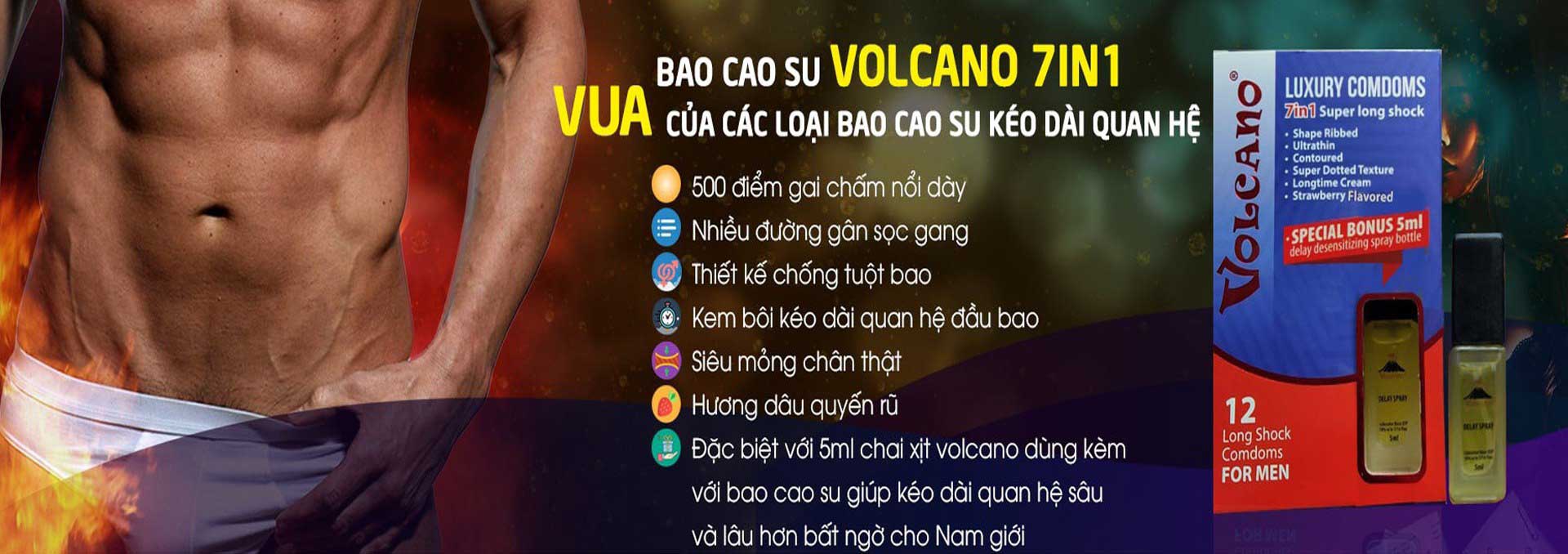 Bao cao su Volcano 7in1 gai gân kéo dài thời gian yêu