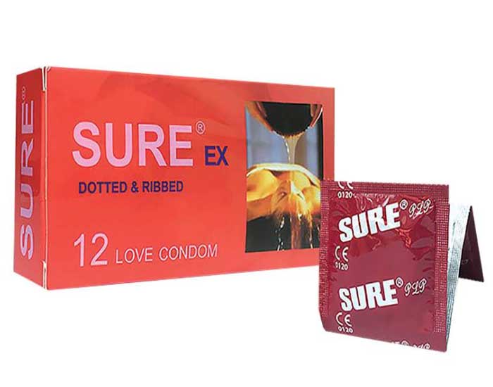 Sure Red Mint Scented Condoms for Longer Lasting Pleasure