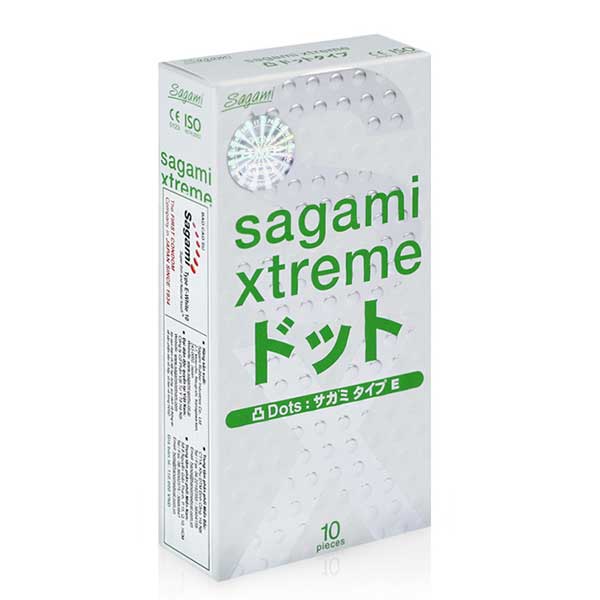 Bao cao su Sagami Xtreme xanh siêu mỏng gai gân tăng khoái cảm 