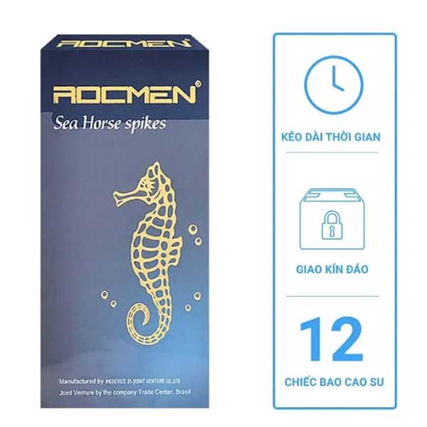 Bao cao su Rocmen Sea Horse gai xanh tăng thời gian tuyệt đỉnh