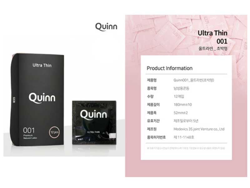 Bao cao su Quinn Ultra Thin 0.01 siêu mỏng siêu dai ôm sát