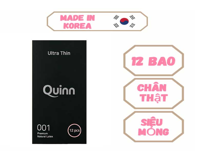 Bao cao su Quinn Ultra Thin 0.01 siêu mỏng siêu dai ôm sát