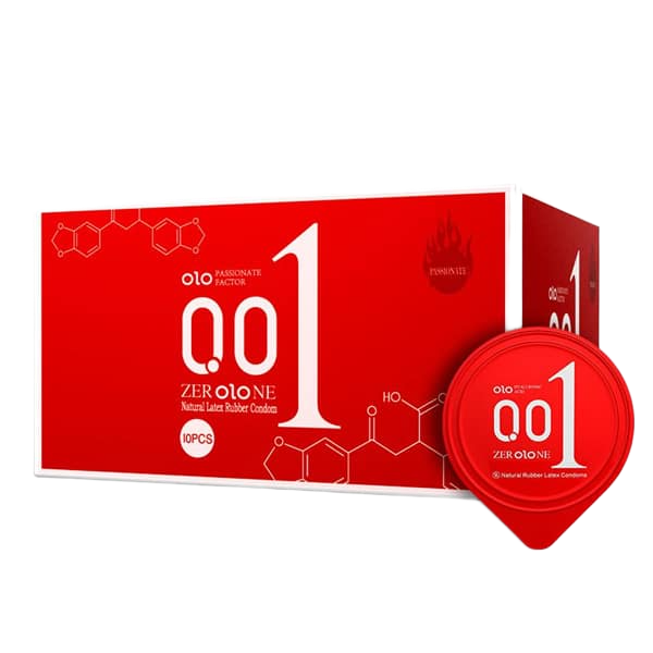  Bỏ sỉ Bao cao su OLO New Three 0.01 Jelly Red – ấm nóng gân nổi  loại tốt 