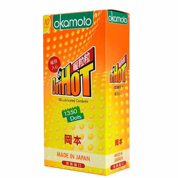 Okamoto Dot de Hot bao cao su gai gân dẫn nhiệt nhanh kích thích